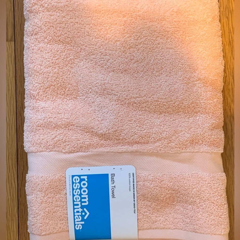 Set of 2 Room Essentials Soft Blush Bath Towel Peach